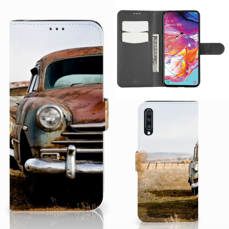 Samsung Galaxy A70 Telefoonhoesje met foto Vintage Auto