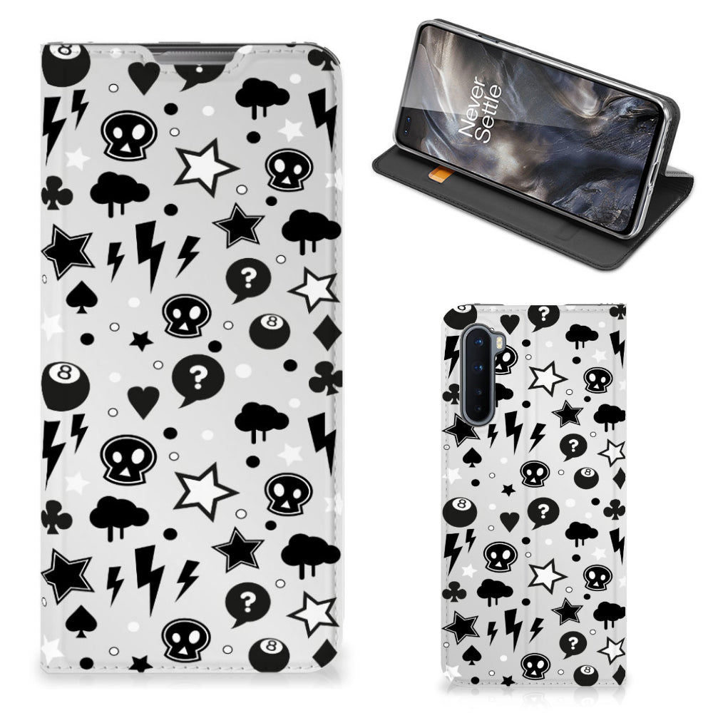 Mobiel BookCase OnePlus Nord Silver Punk