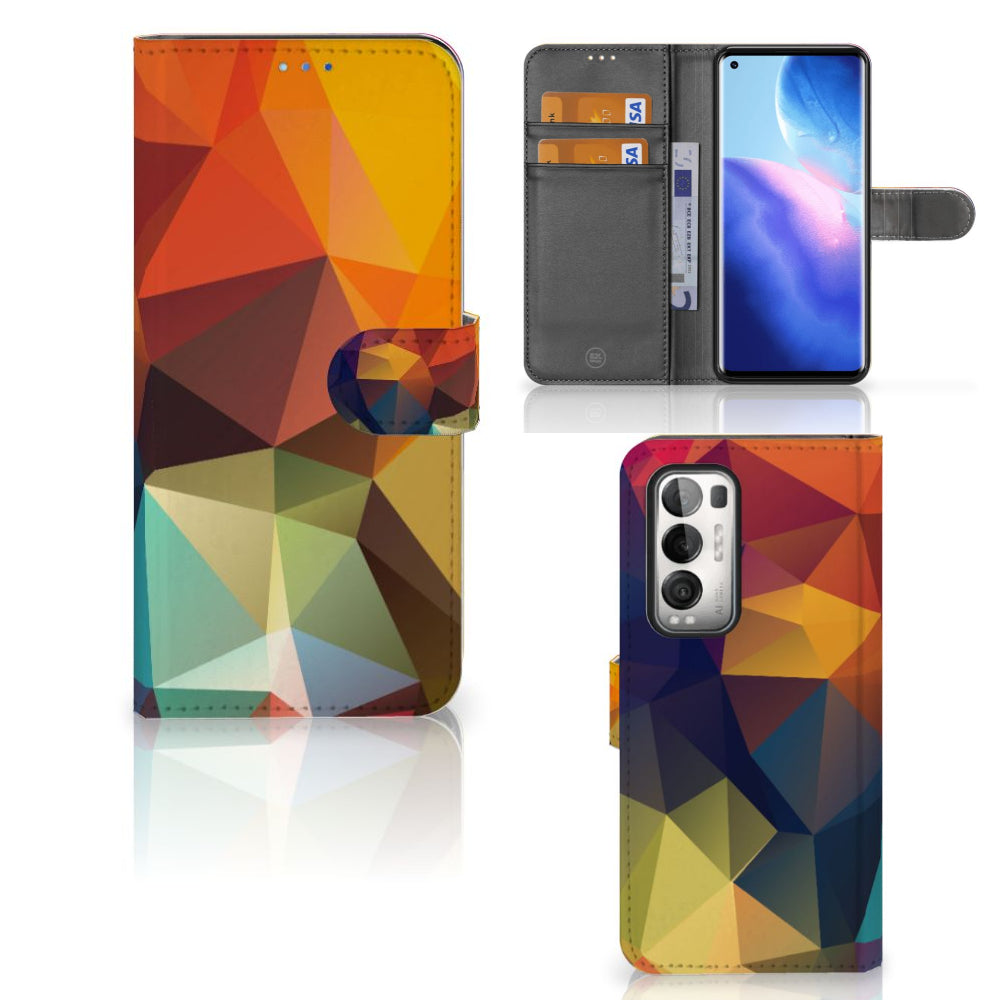 OPPO Find X3 Neo 5G Book Case Polygon Color
