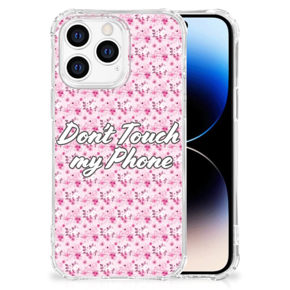 iPhone 14 Pro Anti Shock Case Flowers Pink DTMP