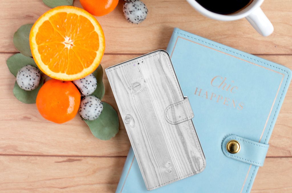 Samsung Galaxy A32 4G Book Style Case White Wood
