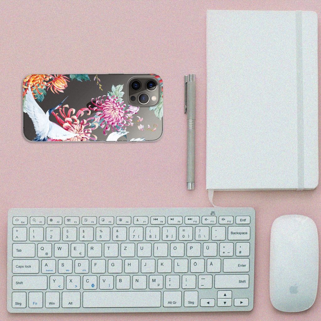 iPhone 12 Pro Max TPU Hoesje Bird Flowers B2C Telecom