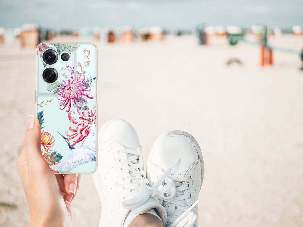 OPPO Reno8 Pro TPU Hoesje Bird Flowers B2C Telecom