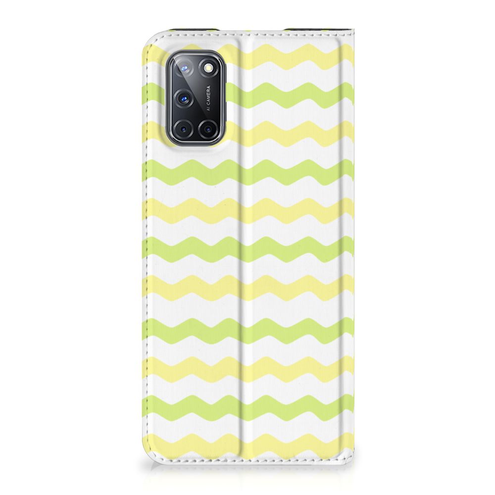 OPPO A52 | A72 Hoesje met Magneet Waves Yellow - B2C Telecom