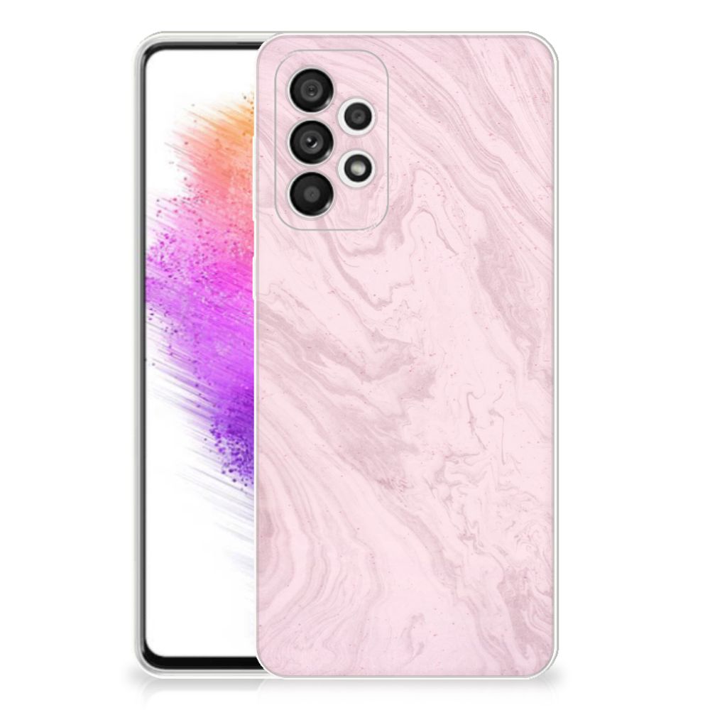 Samsung Galaxy A73 5G TPU Siliconen Hoesje Marble Pink B2C Telecom