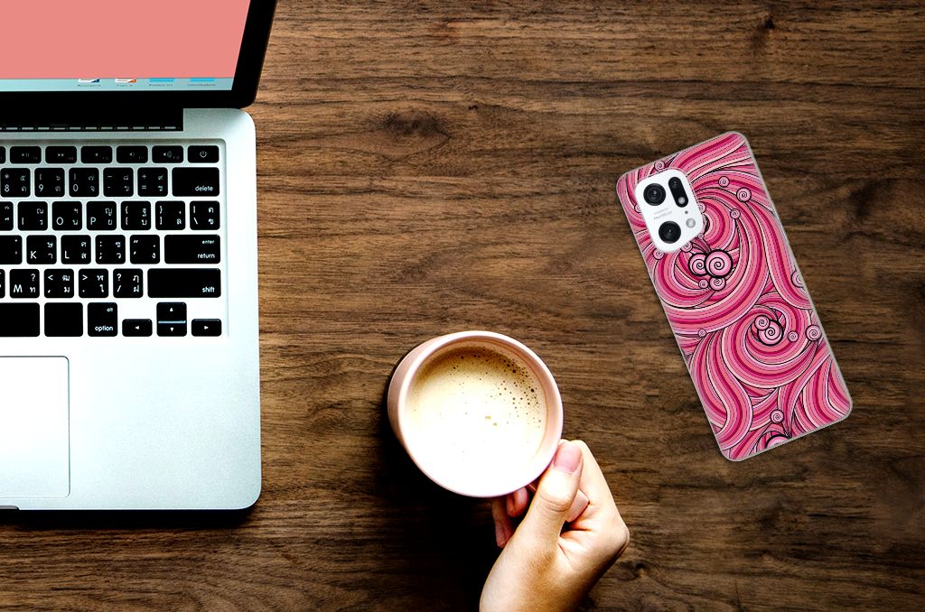 OPPO Find X5 Pro Hoesje maken Swirl Pink B2C Telecom