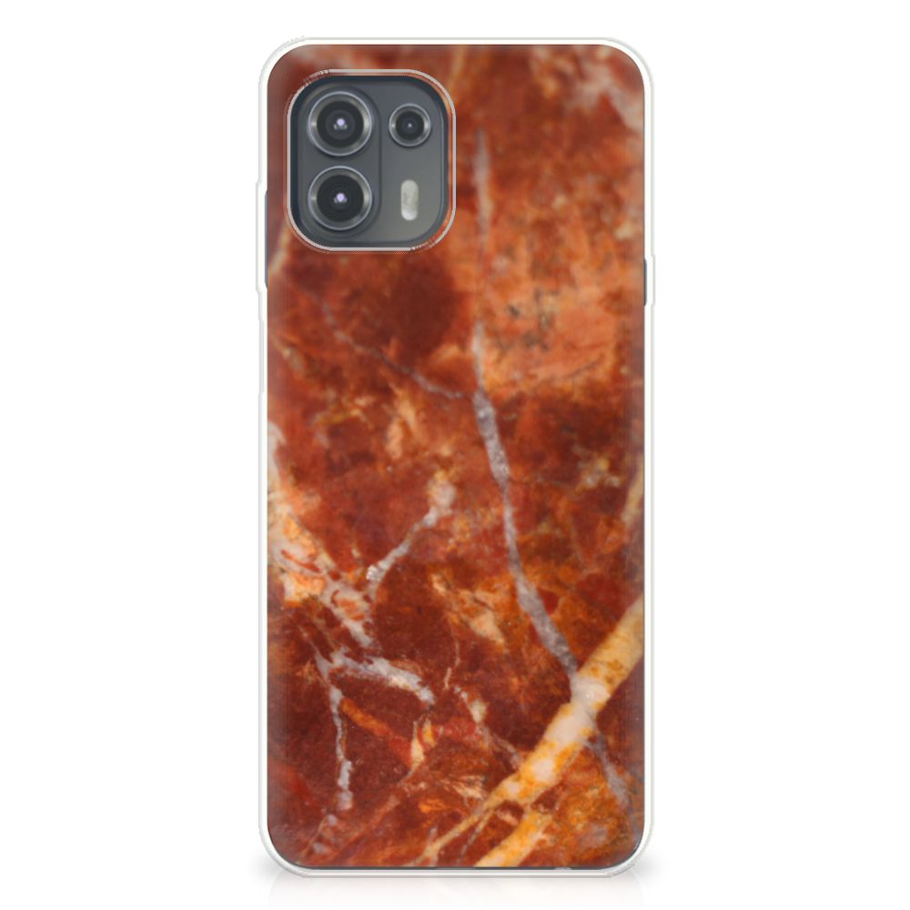 Motorola Edge 20 Lite TPU Siliconen Hoesje Marmer Bruin B2C Telecom