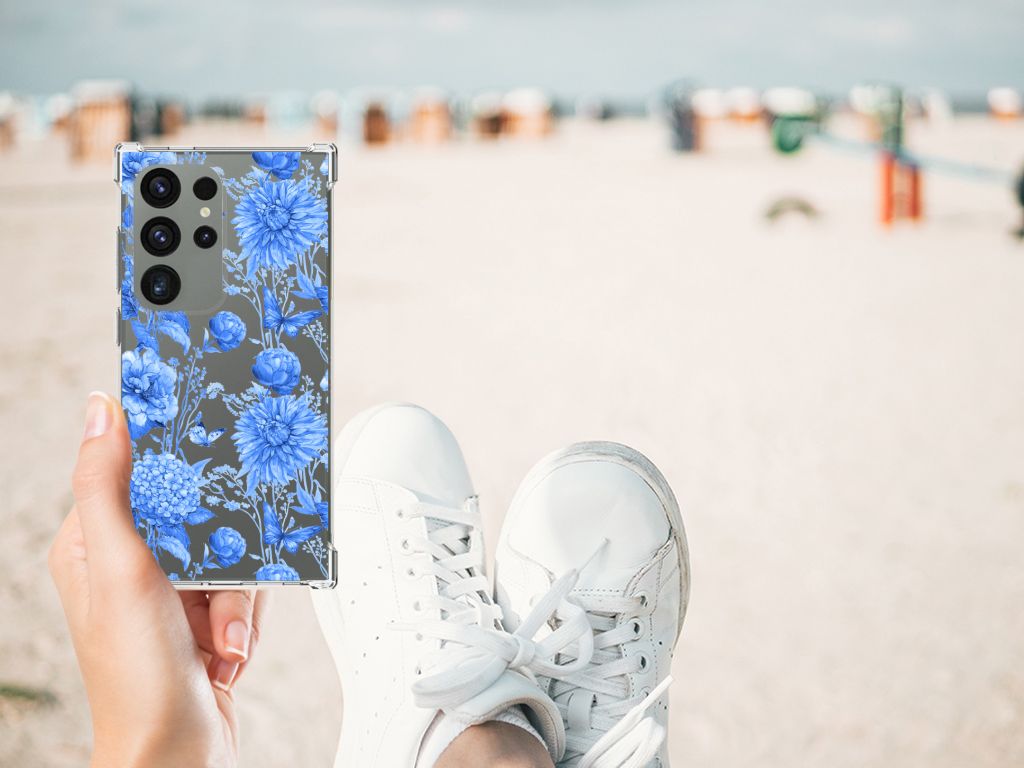 Case voor Samsung Galaxy S24 Ultra Flowers Blue B2C Telecom