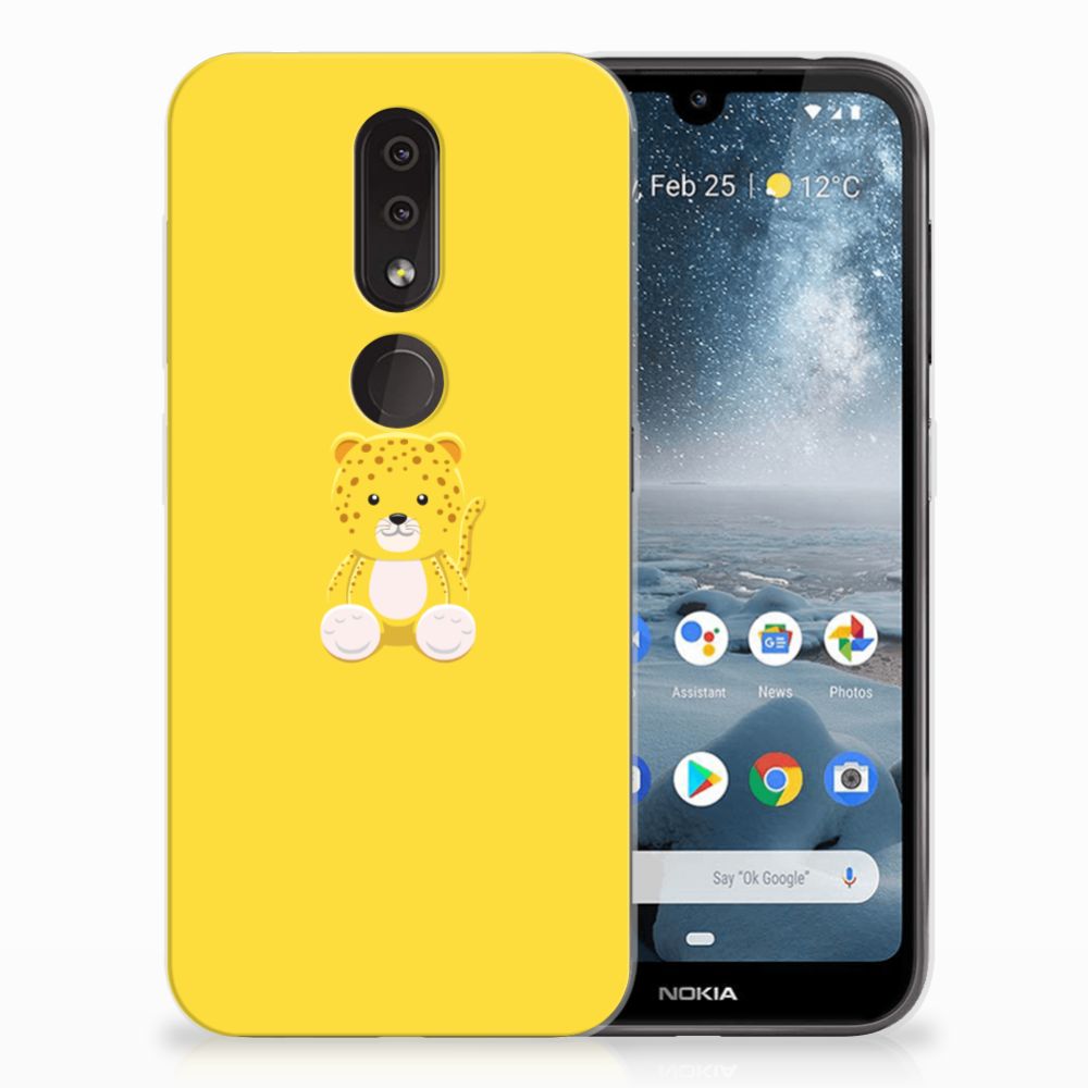 Nokia 4.2 Telefoonhoesje met Naam Baby Leopard