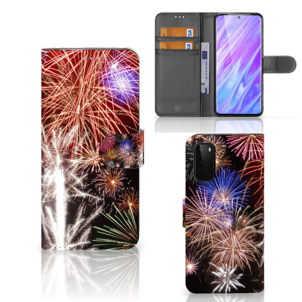 Samsung Galaxy S20 Wallet Case met Pasjes Vuurwerk