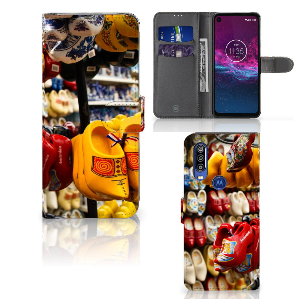 Motorola One Action Flip Cover Klompen