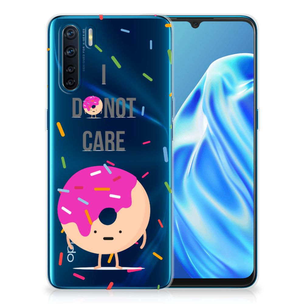 OPPO A91 Siliconen Case Donut Roze