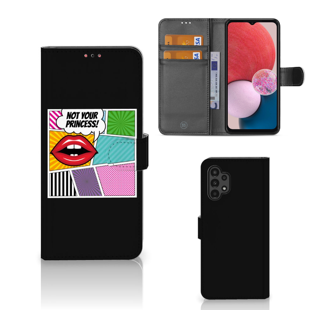 Samsung Galaxy A13 (4G) Wallet Case met Pasjes Popart Princess
