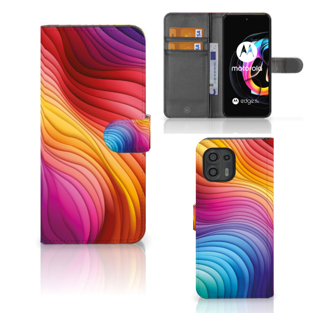 Book Case voor Motorola Edge 20 Lite Regenboog