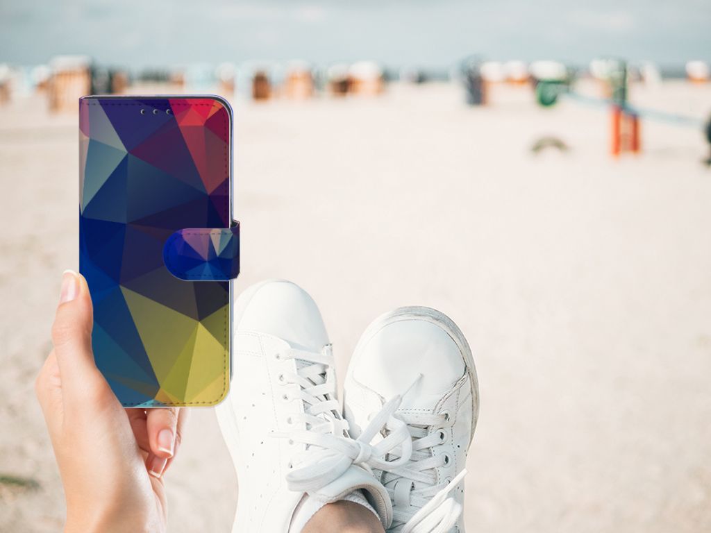 Samsung Galaxy M10 Book Case Polygon Dark