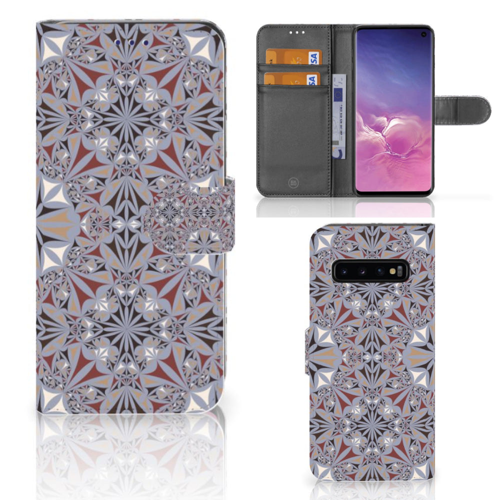Samsung Galaxy S10 Bookcase Flower Tiles