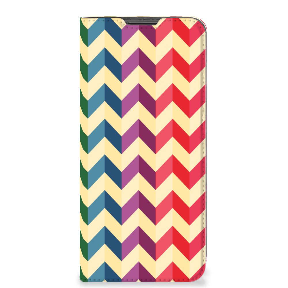 Motorola Moto G22 Hoesje met Magneet Zigzag Multi Color