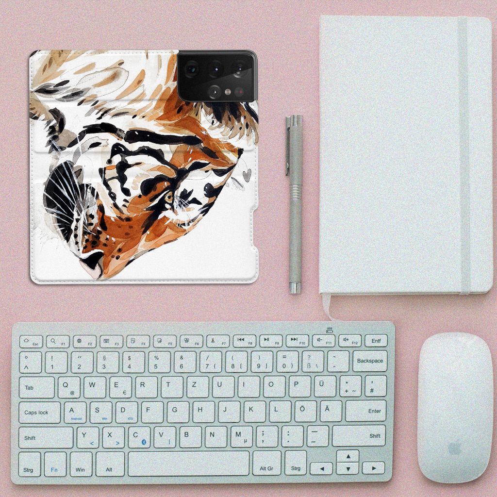 Bookcase Samsung Galaxy S21 Ultra Watercolor Tiger - B2C Telecom