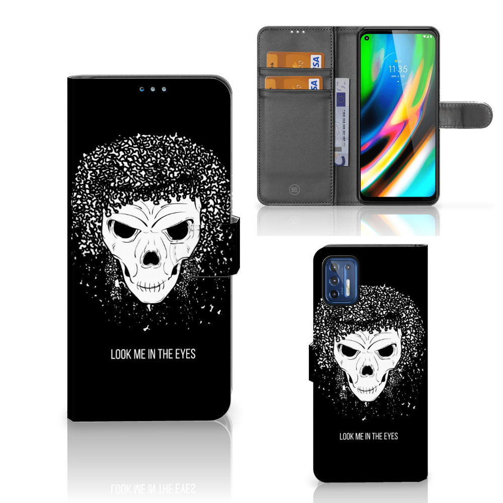 Telefoonhoesje met Naam Motorola Moto G9 Plus Skull Hair