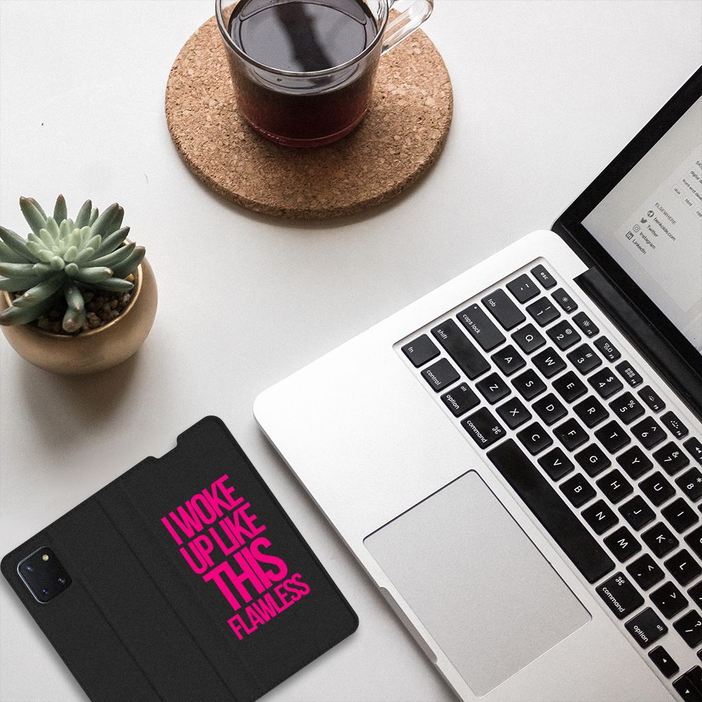 Samsung Galaxy Note 10 Lite Hoesje met tekst Woke Up - Origineel Cadeau Zelf Maken - B2C Telecom