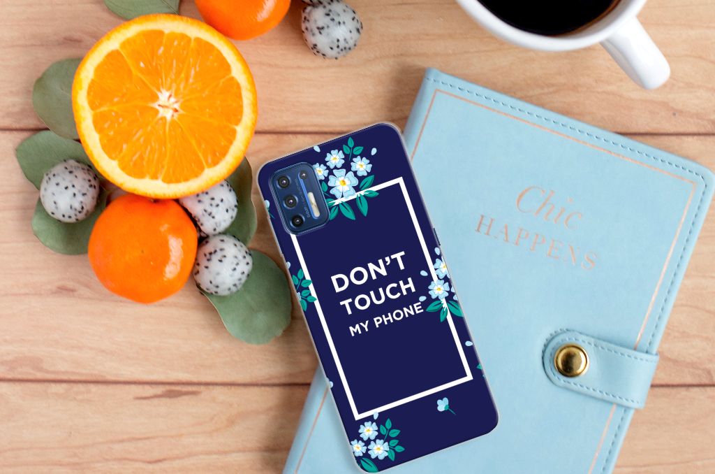 Motorola Moto G9 Plus Silicone-hoesje Flowers Blue DTMP B2C Telecom