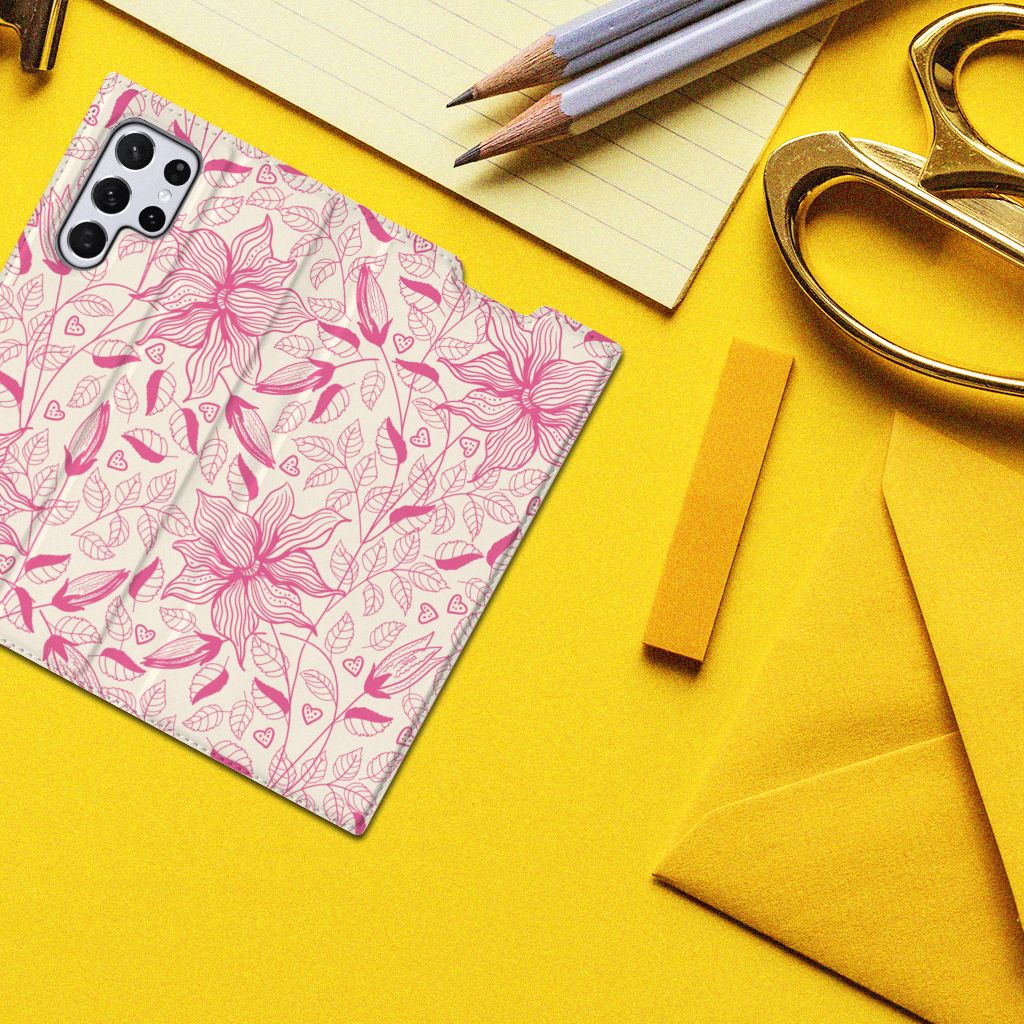 Samsung Galaxy S22 Ultra Smart Cover Pink Flowers - B2C Telecom