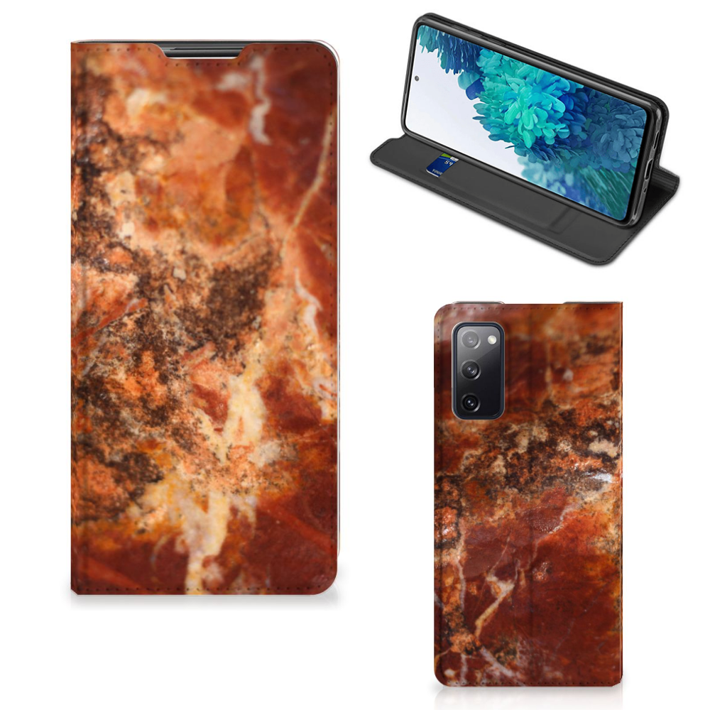 Samsung Galaxy S20 FE Standcase Marmer Bruin - B2C Telecom