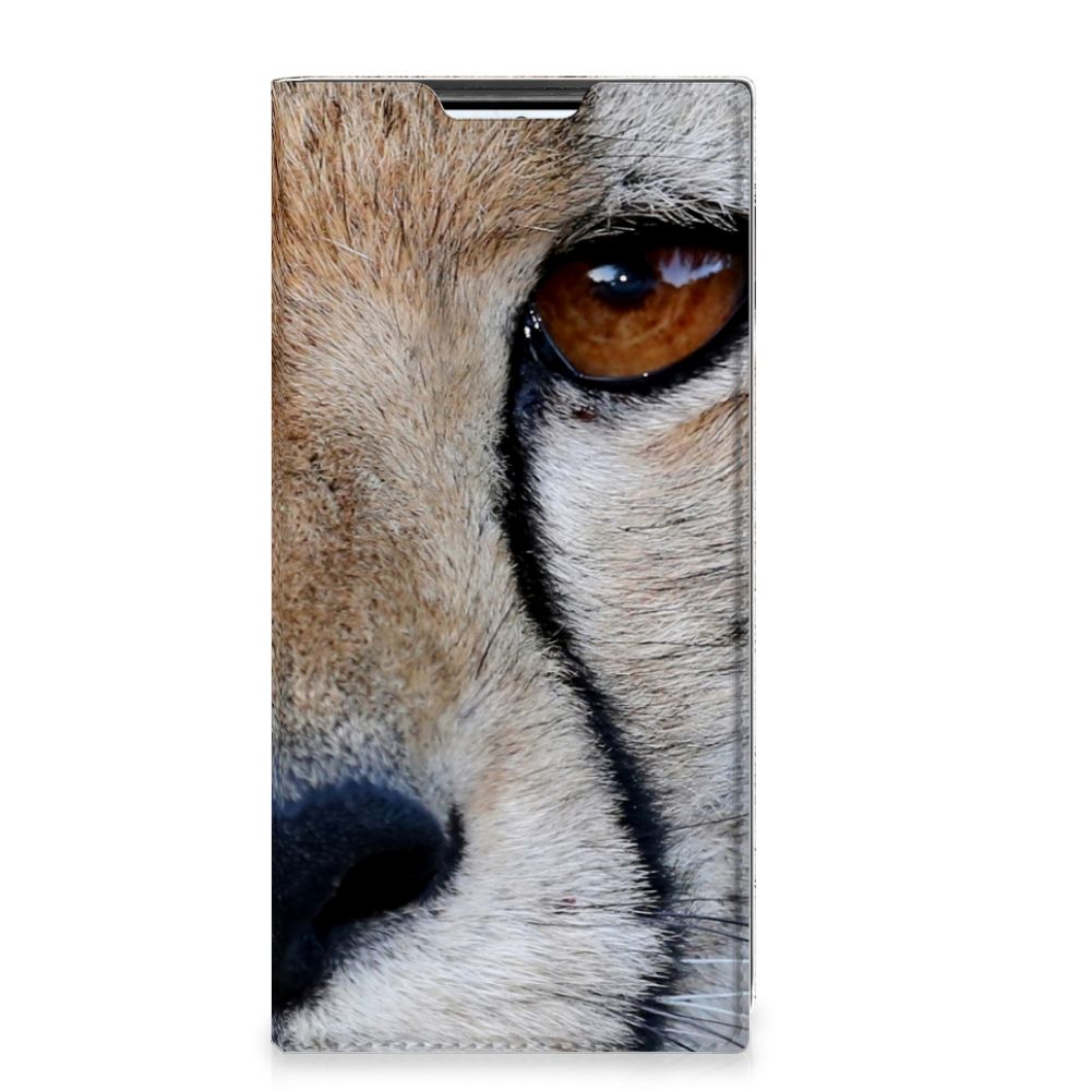 Samsung Galaxy S22 Ultra Hoesje maken Cheetah met close-up van jachtluipaard oog en vachtdetails.