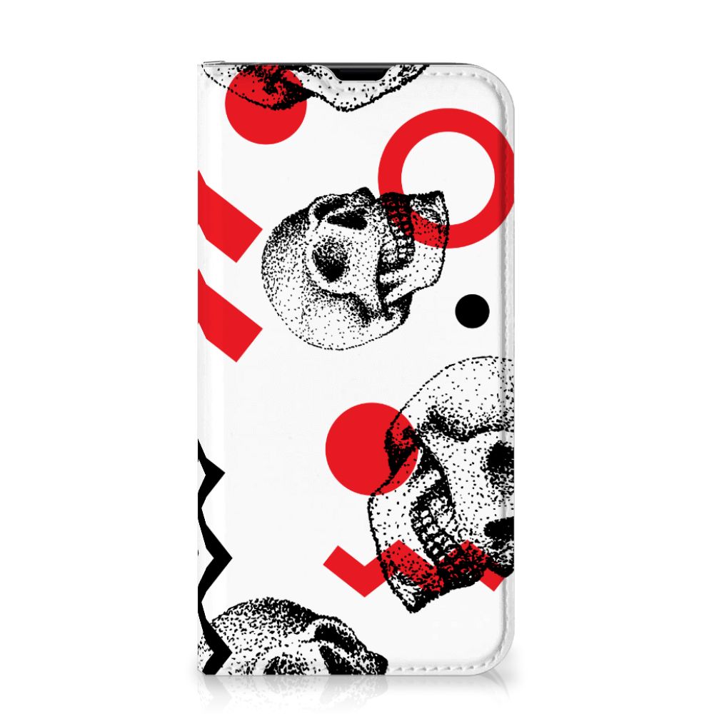 Mobiel BookCase iPhone 13 Pro Skull Red - B2C Telecom
