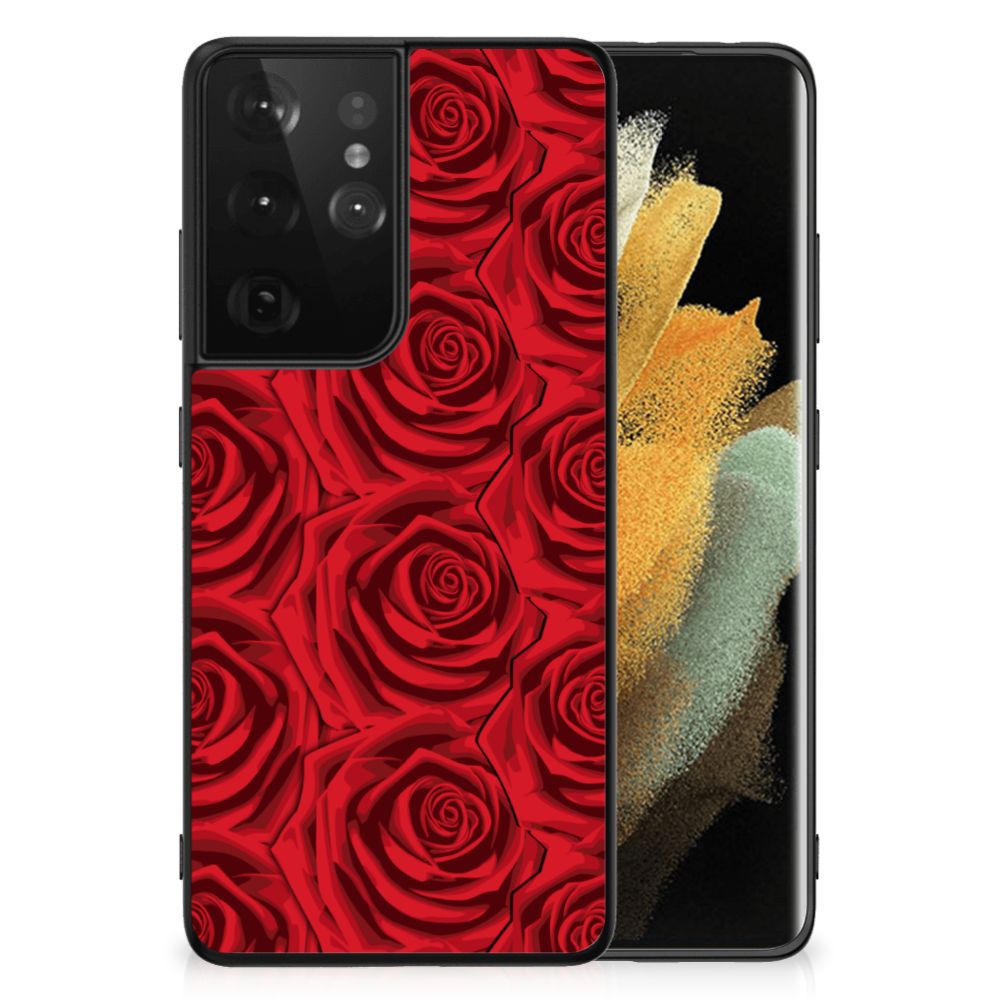 Samsung Galaxy S21 Ultra Bloemen Hoesje Red Roses B2C Telecom