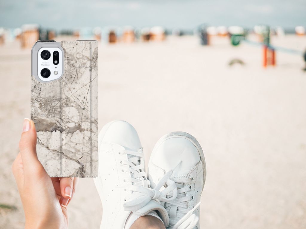 OPPO Find X5 Pro Standcase Marmer Beige - B2C Telecom