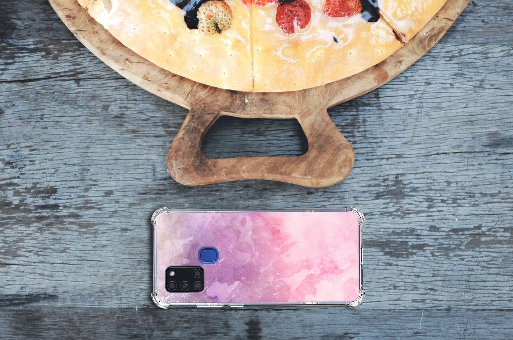 Back Cover Samsung Galaxy A21s Pink Purple Paint B2C Telecom