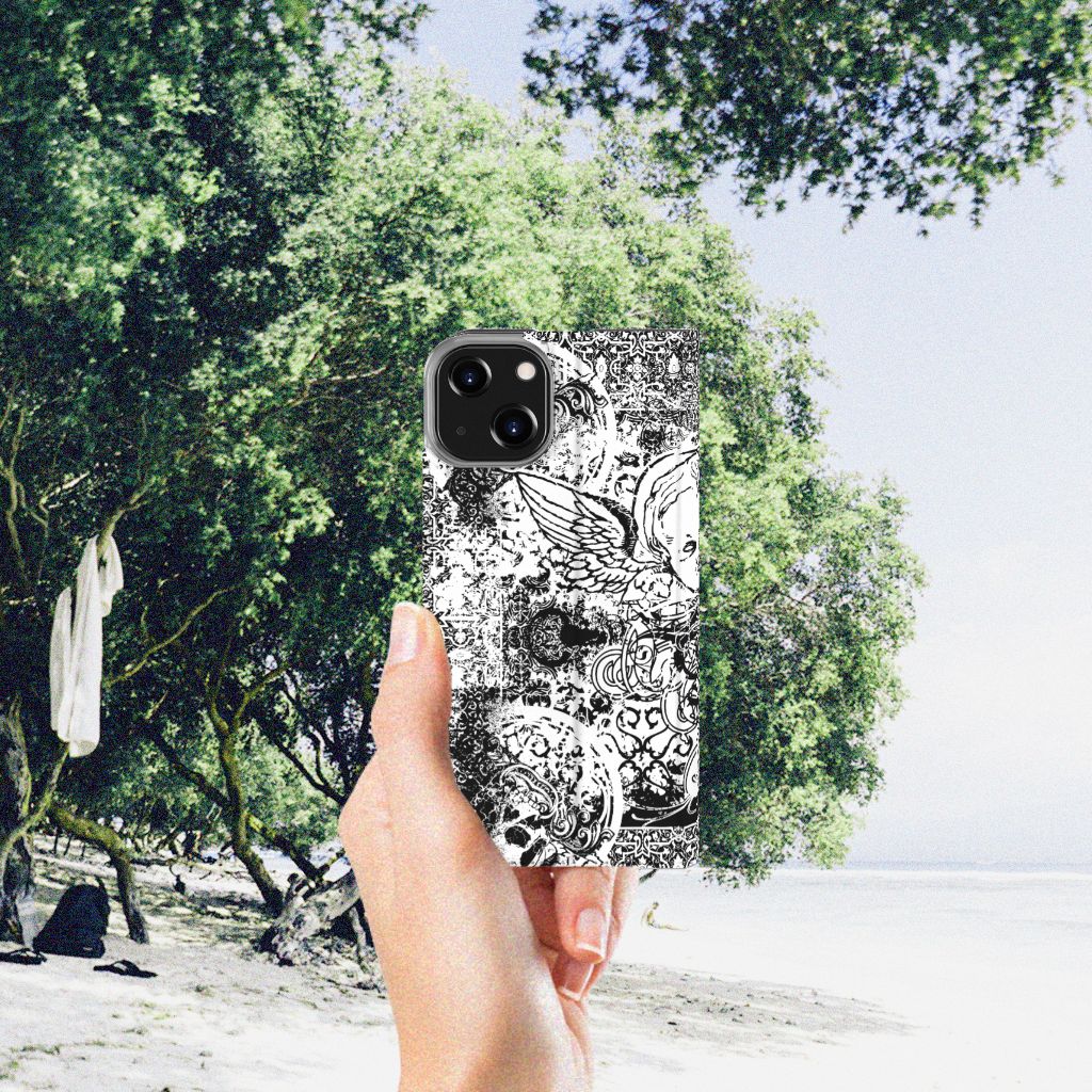Mobiel BookCase iPhone 14 Skulls Angel