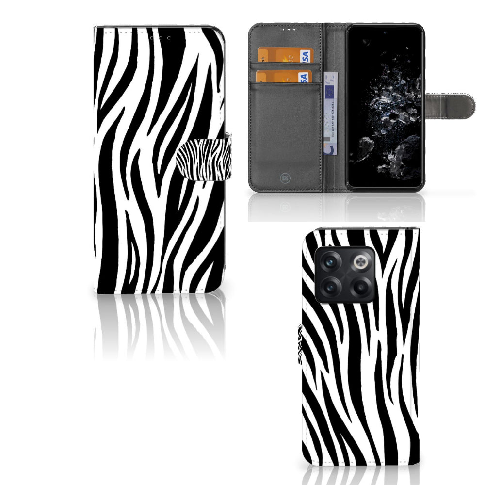 OnePlus 10T Telefoonhoesje met Pasjes Zebra
