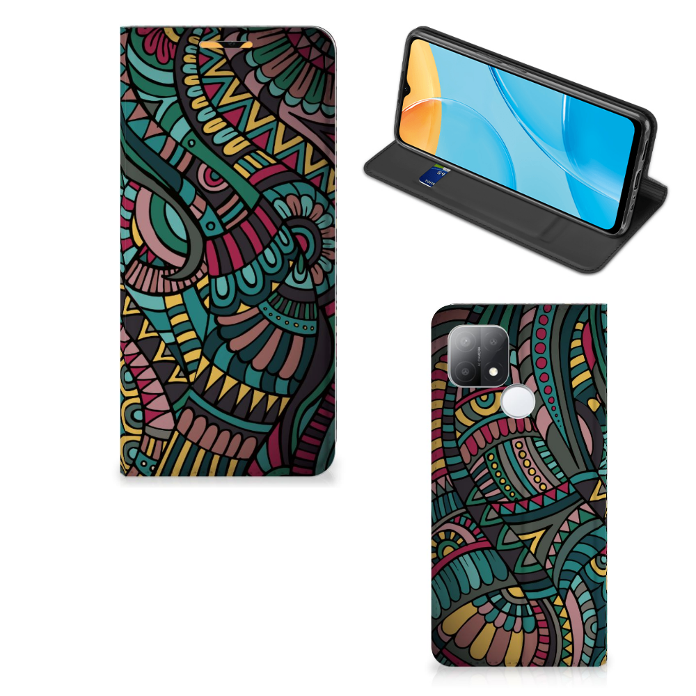 OPPO A15 Hoesje met Magneet Aztec - B2C Telecom
