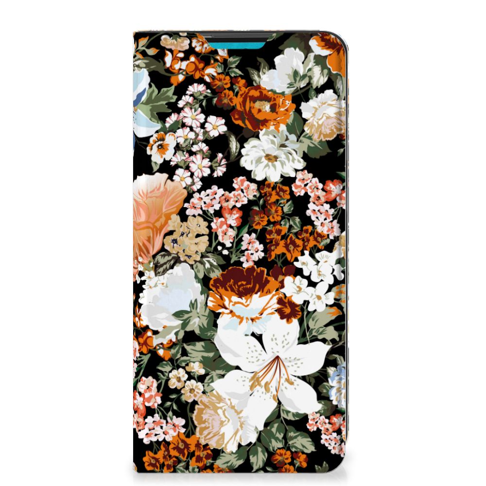 Smart Cover voor Samsung Galaxy A73 Dark Flowers - B2C Telecom