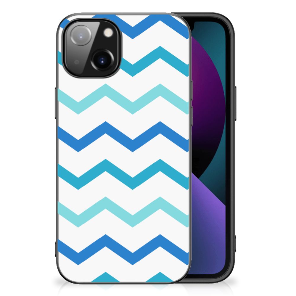 Apple iPhone 13 Back Case Zigzag Blauw B2C Telecom