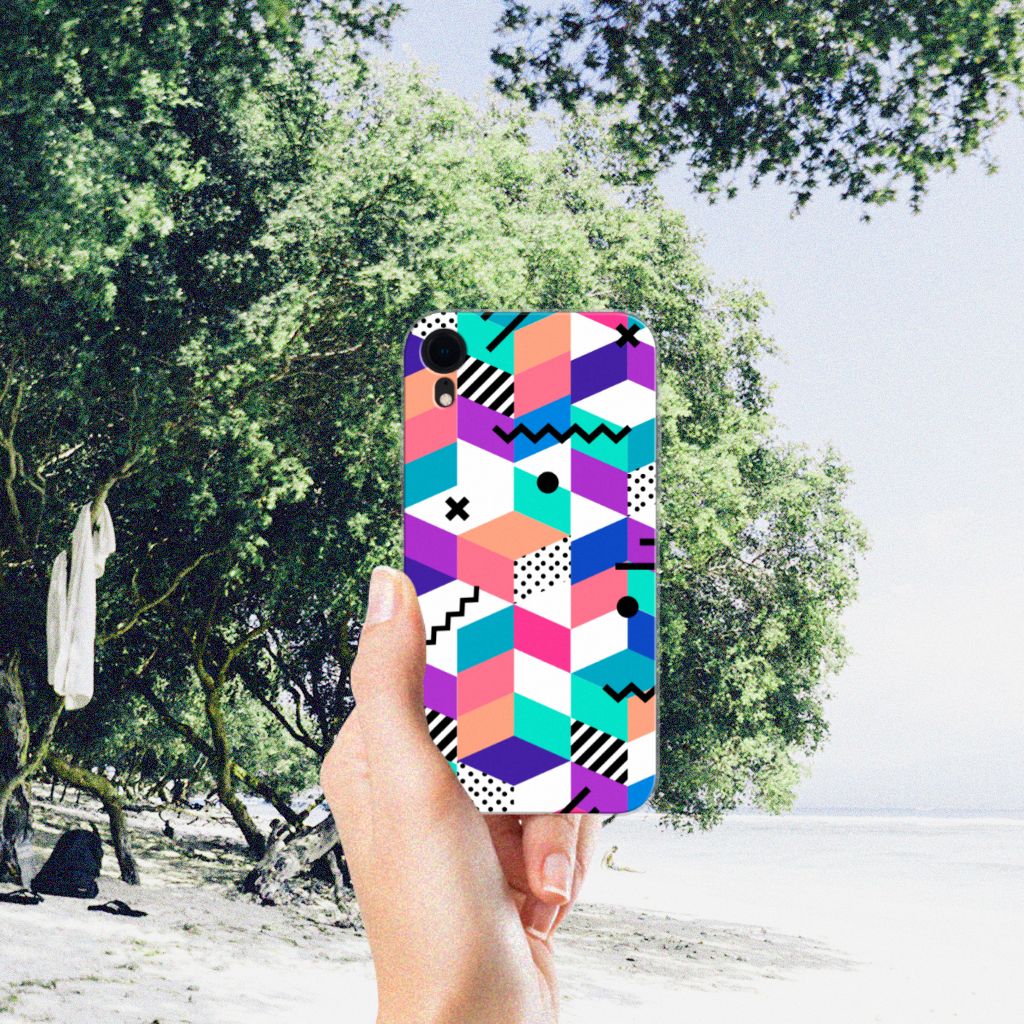 Apple iPhone Xr TPU Hoesje Blokken Kleurrijk