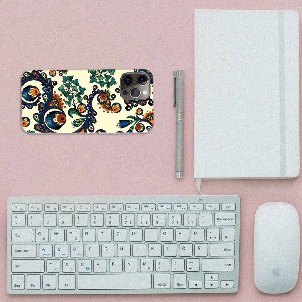 Siliconen Hoesje iPhone 12 Pro Max Barok Flower B2C Telecom