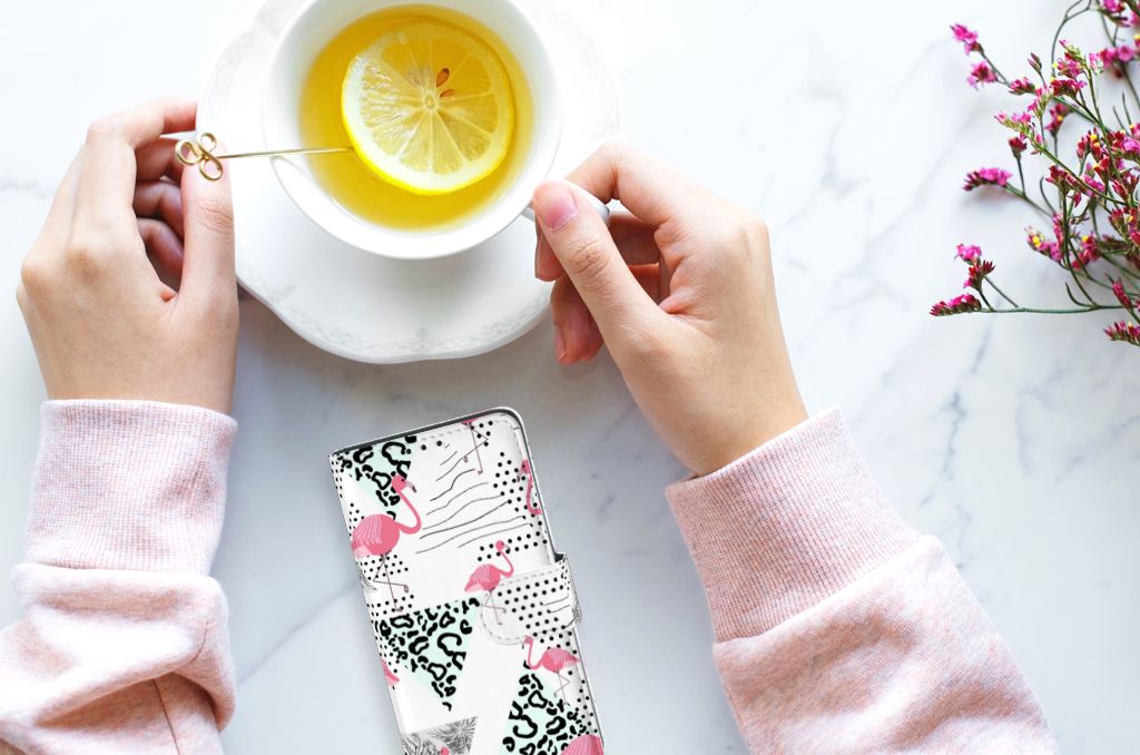 Xiaomi Redmi 7A Telefoonhoesje met Pasjes Flamingo Triangle