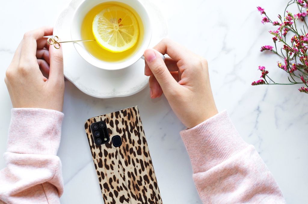 Samsung Galaxy M31 Hoesje maken Leopard - B2C Telecom