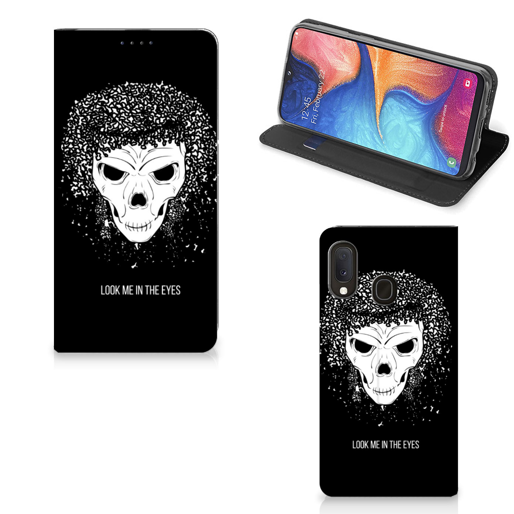 Mobiel BookCase Samsung Galaxy A20e Skull Hair