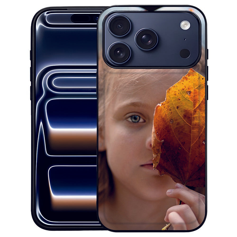 iPhone 17 Pro Max Back Cover met Foto lichtgewicht luxe jonge meid met blad