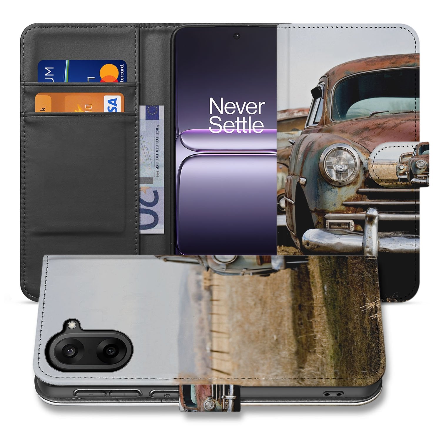 OnePlus Nord CE 5 Vintage Auto Hoesje Voor OnePlus Nord CE 5 Bookcase Hoesje voorkant