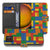 Samsung Galaxy Xcover 7 Pro Book Case Blokken Design kleurrijk blokkenpatroon voorkant binnenkant