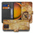 Kompas Geel Oranje Samsung Galaxy Xcover 7 Pro Bookcase Hoesje met Magnetische Sluiting en Avontuurlijk Design aanzicht