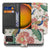 Samsung Galaxy Xcover 7 Pro Robuuste Bookcase Hoesje met Pink Peacock Design voorkant zijaanzicht