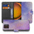 Samsung Galaxy Xcover 7 Pro Bookcase Hoesje Watercolor Paars voorkant achterkant design