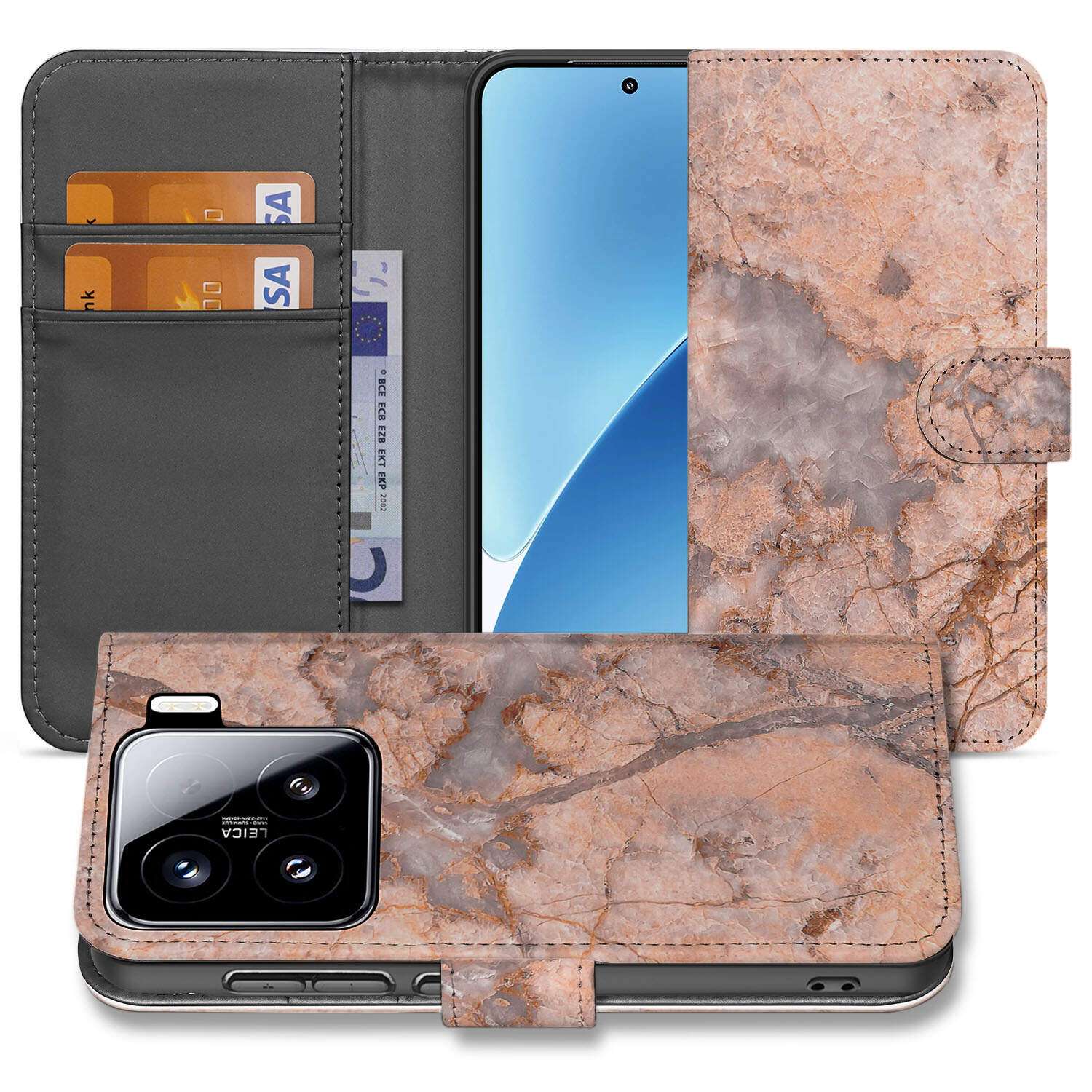 Xiaomi 15 Bookcase Marmer Oranje