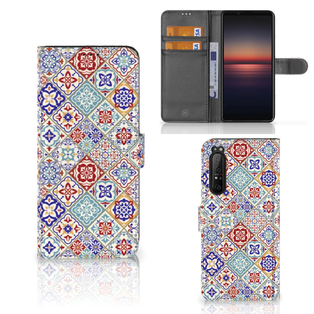 Sony Xperia 1 II Bookcase Tiles Color